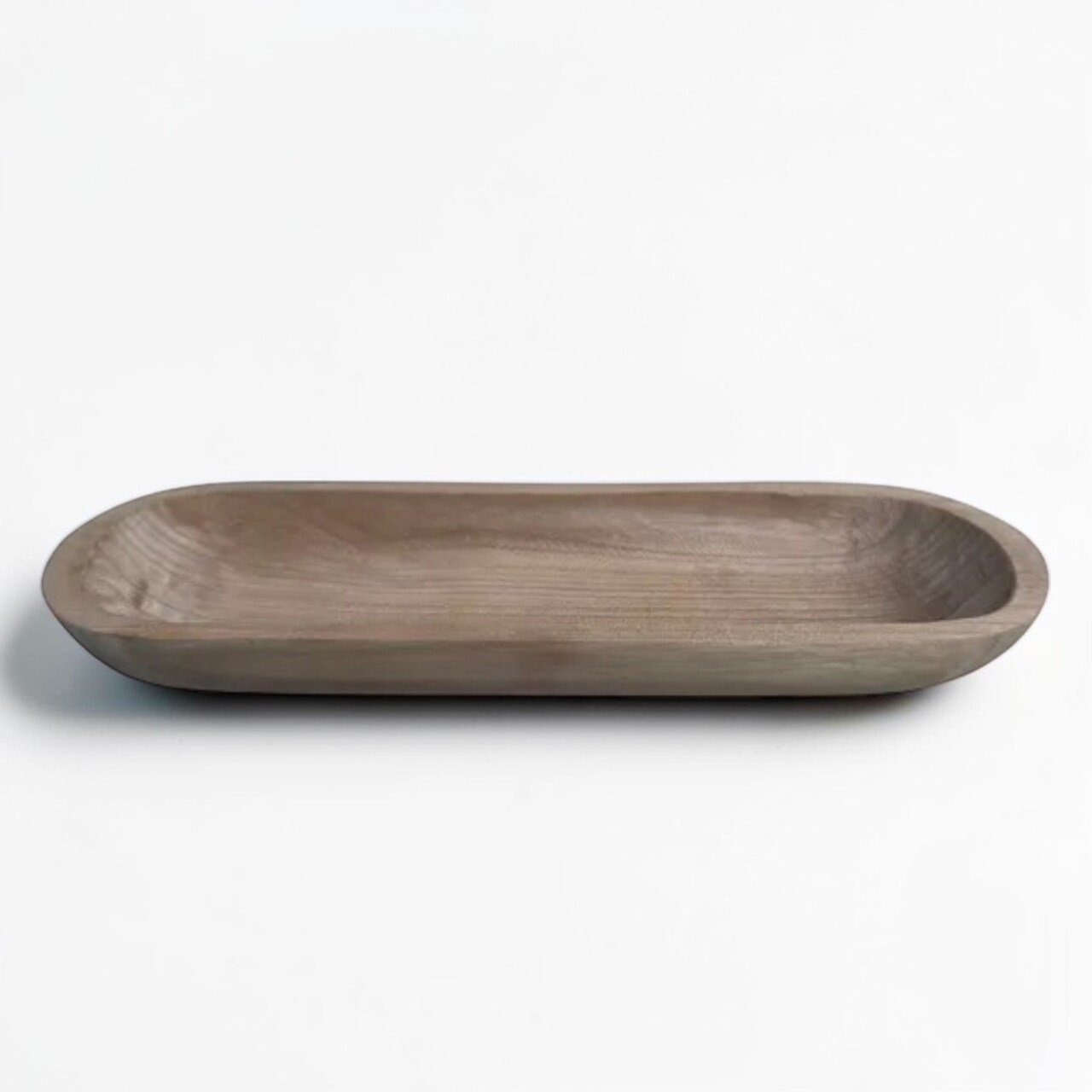Honey Brown Paulownia Wood Decorative Tray Dough Bowl Style-AW984530